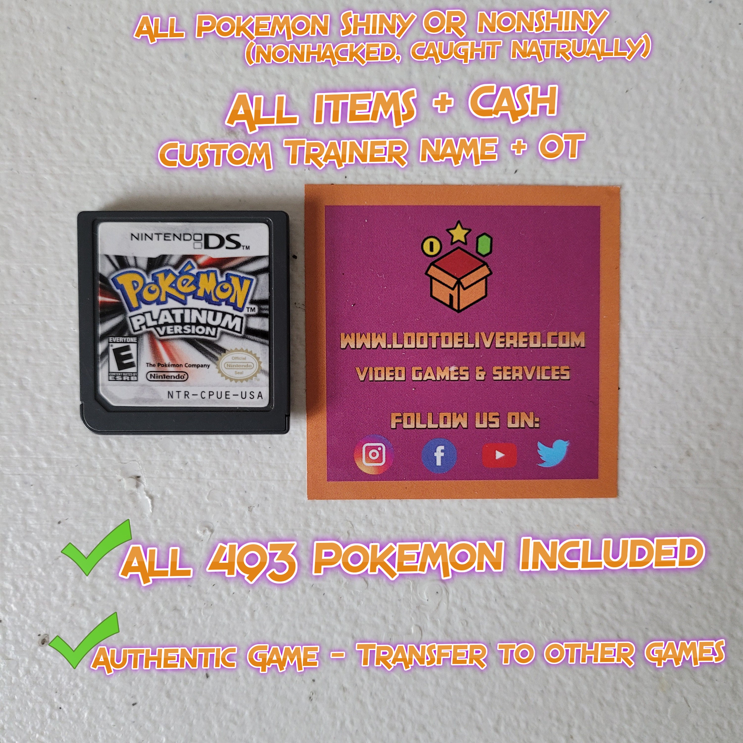 Pokemon Platinum All 493 Pokemon Complete Shiny Or Nonshiny Etsy Israel