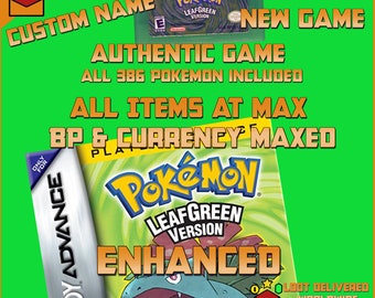 Pokemon Leaf Green All 386 Pokemon Living Pokedex and Items for the Nintendo ds and 3ds system