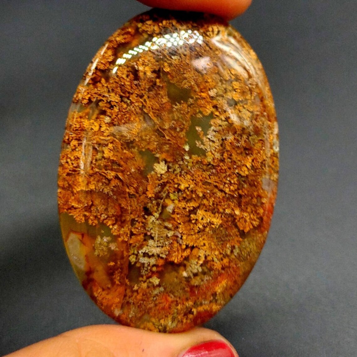 Natural Yellow Moss Agate Oval Shape Cabochon GemstoneApril | Etsy