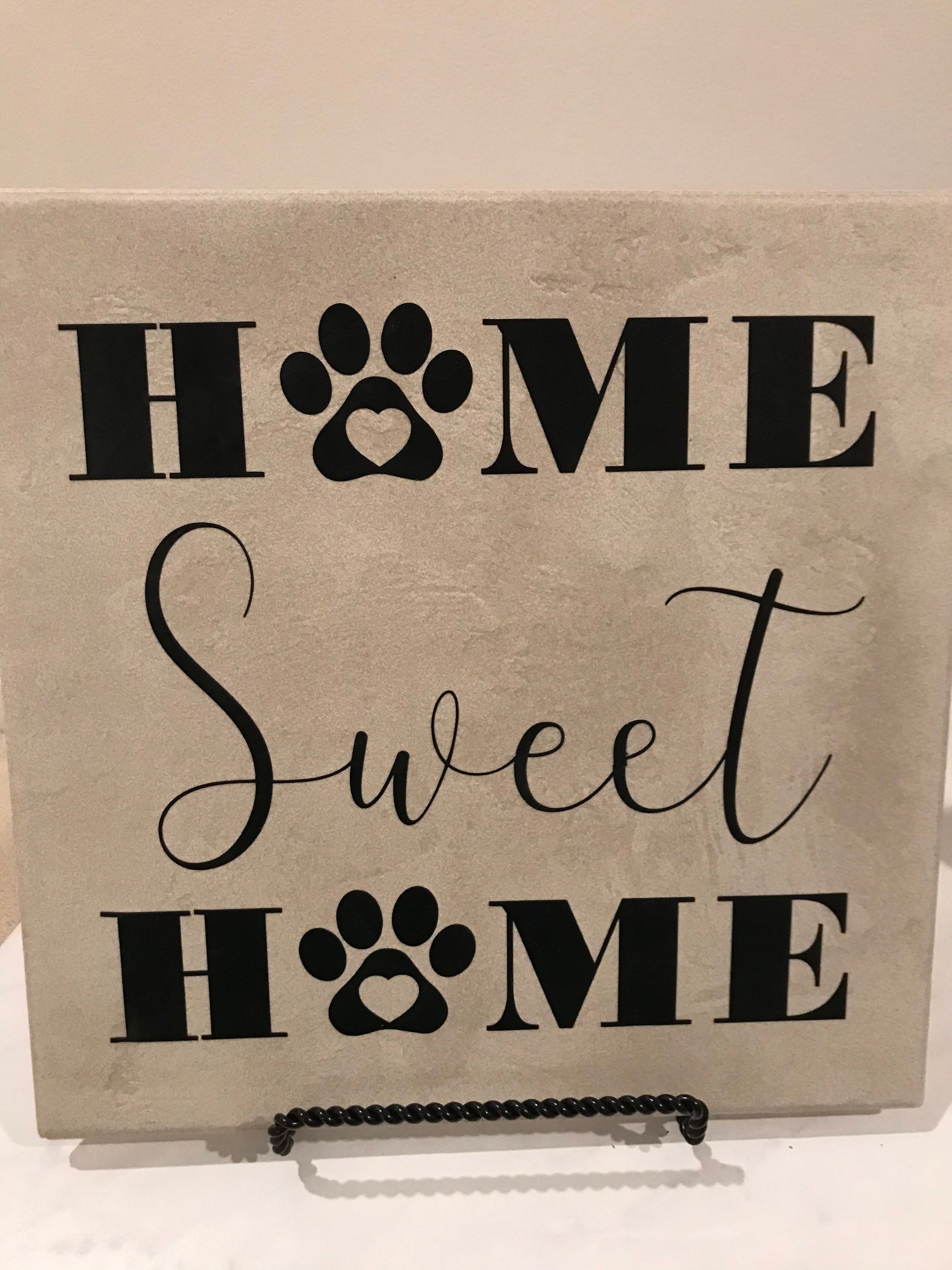 Home Sweet Home Tile with Dog PawDog SignGreat Gift Idea | Etsy