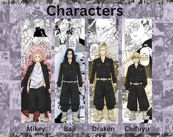 Manga Character Bookmark, Laminated FanartThemed Bookmark / Anime Bookmark