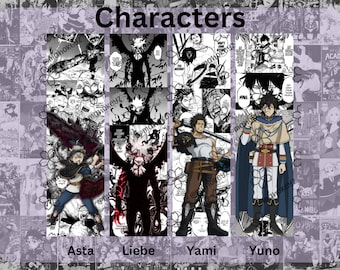 Manga Character Bookmark, Laminated FanartThemed Bookmark / Anime Bookmark