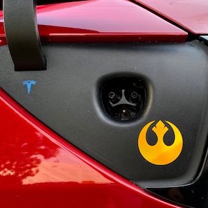 Tesla Model 3 Y Charge Port Star Wars Galactic Republic Empire Rebel Alliance Jedi Order Holo Vinyl Decal Free Shipping