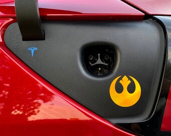 Tesla Model 3 Y Charge Port Star Wars Galactic Republic Empire Rebel Alliance Jedi Order Holo Vinyl Decal Free Shipping