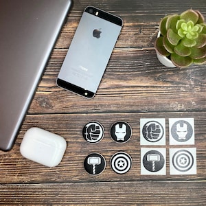 Apple AirTag Avengers Ironman Hulk Thor Captain America Decal Skin Set 4 Pack Free Shipping