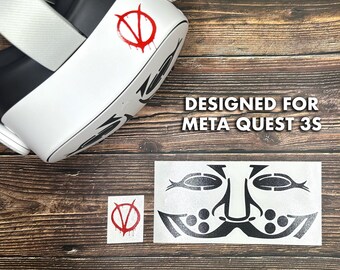 Meta Quest 3s VR Oculus - V for Vendetta Anonymous Guy Fawkes Anarchy DC Comics Set VR Decals Skin Free Shipping