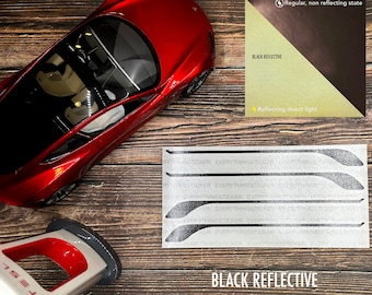 Tesla Model 3 Y Door Handle Black or Silver Reflective Uber Lift Rideshare Decal Free Shipping