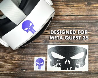Meta Quest 3s VR Oculus - Punisher Frank Castle Skull Death Marvel Comics VR Decal Set Skin Free Shipping
