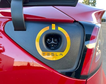 Tesla Model 3 Y Charge Port Power Icon Symbol Holo Vinyl Decal Free Shipping
