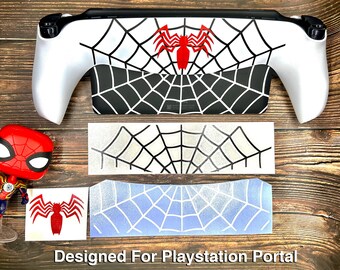 PlayStation Portal Remote Player PS5 PSP - Black White Web Spiderman Spider-Man Miles Morales Venom Sony Marvel Decal Set Free Shipping