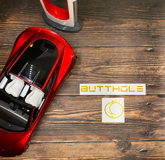 Tesla Model 3 Y Easter Egg Open Butthole Peach Butt Hole Charge Port Holo  Vinyl Decal Free Shipping 
