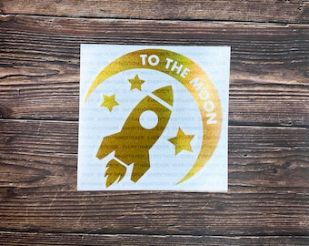Rocket To The Moon Hologram Decal Sticker, Stock Market Meme