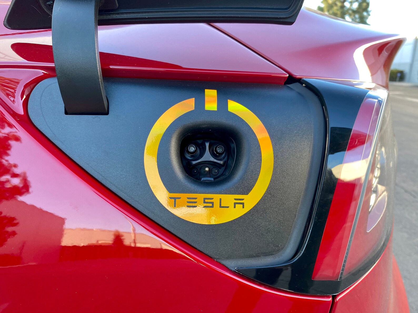 Tesla Model 3 Y Charge Port Power Icon Symbol Holo Vinyl Decal Etsy