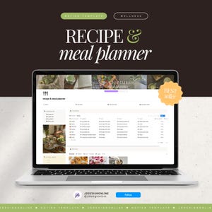 notion meal planner template | 2026 recipe tracker & grocery list • calorie, macro, pantry, weekly planning