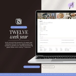 12-Wochen Jahresplaner Notion Template • Ziele setzen & Produktivität für 2026 • Aufgaben- und Wochenplanungsvorlage