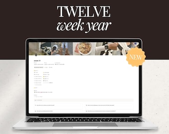 12 week year notion template | goal setting & productivity planner • weekly planning, habits, task management
