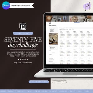 minimalist 75 day fitness challenge notion template • discipline log & daily checklist