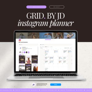 instagram grid planner | notion widget for content creators • canva embed, drag n' drop, feed preview & more