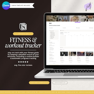 workout & fitness tracker notion template • healthy routine builder, 75 hard + goal tracking