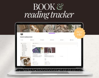 notion reading tracker template | digital bookshelf & tbr planner • book log, series tracker, reading goals