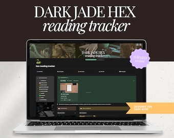 dark jade hex notion template | fantasy reading tracker & digital bookshelf • tbr planner, book log