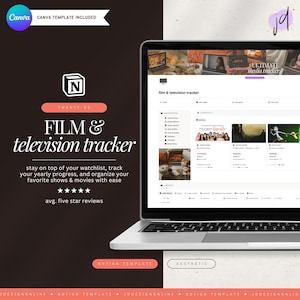 映画＆テレビトラッカーテンプレート • 映画＆テレビ視聴リストプランナー • 居心地の良い個人用ライブラリ • デジタルメディアジャーナル