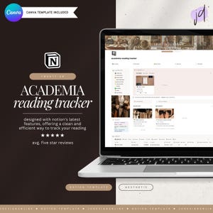 Plantilla de estilo academia ligera / Rastreador de lectura estético y estantería digital • Planificador de lecturas pendientes, registro de libros