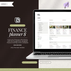 personal finance tracker notion template • dollar currency • budget planner, expense tracker, income & savings tracker