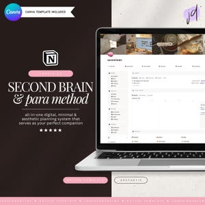 second brain 2026 alles-in-één conceptsjabloon • levensplanner, taken, projecten, doelen, gewoonten, fitness en maaltijden volgen • para-methode inbegrepen