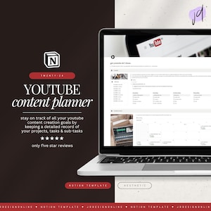 content planner for youtube notion template • content calendar, video scheduler, analytics & workflow tracker in one