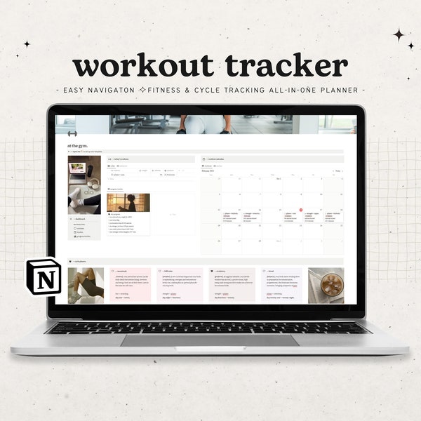 cycle based workout planner template • notion wellness tracker • editable template for notion • digital fitness planner • jddesign