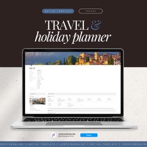 Plantilla de planificador de viajes Notion / Planificador de viajes, seguimiento de itinerarios y presupuesto • Organizador de vacaciones, lista de deseos y seguimiento de países