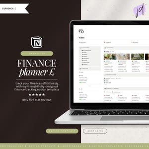 personal finance tracker notion template • pounds currency • budget planner, expense tracker, income & savings tracker
