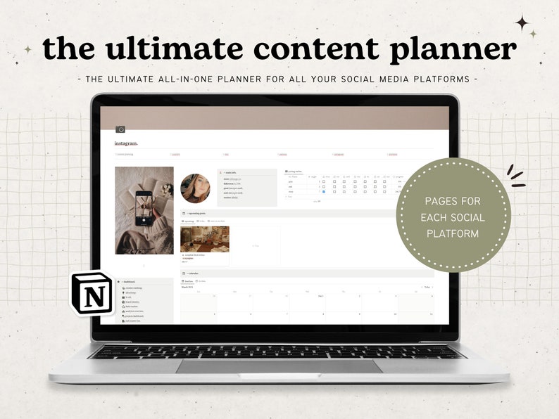 Ultimate Social Media Content Planner and Calendar Editable Template