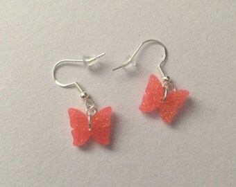 Resin butterfly earrings