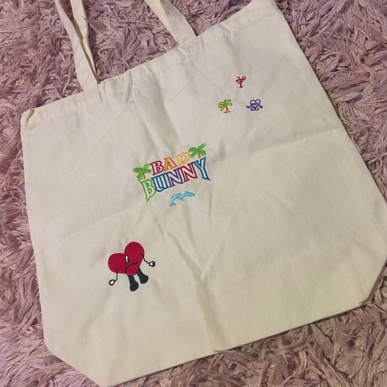Bad Bunny UVST Embroidered Tote Bag - Etsy