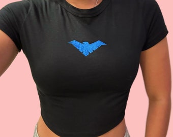DC Nightwing Symbol Logo Crop Top