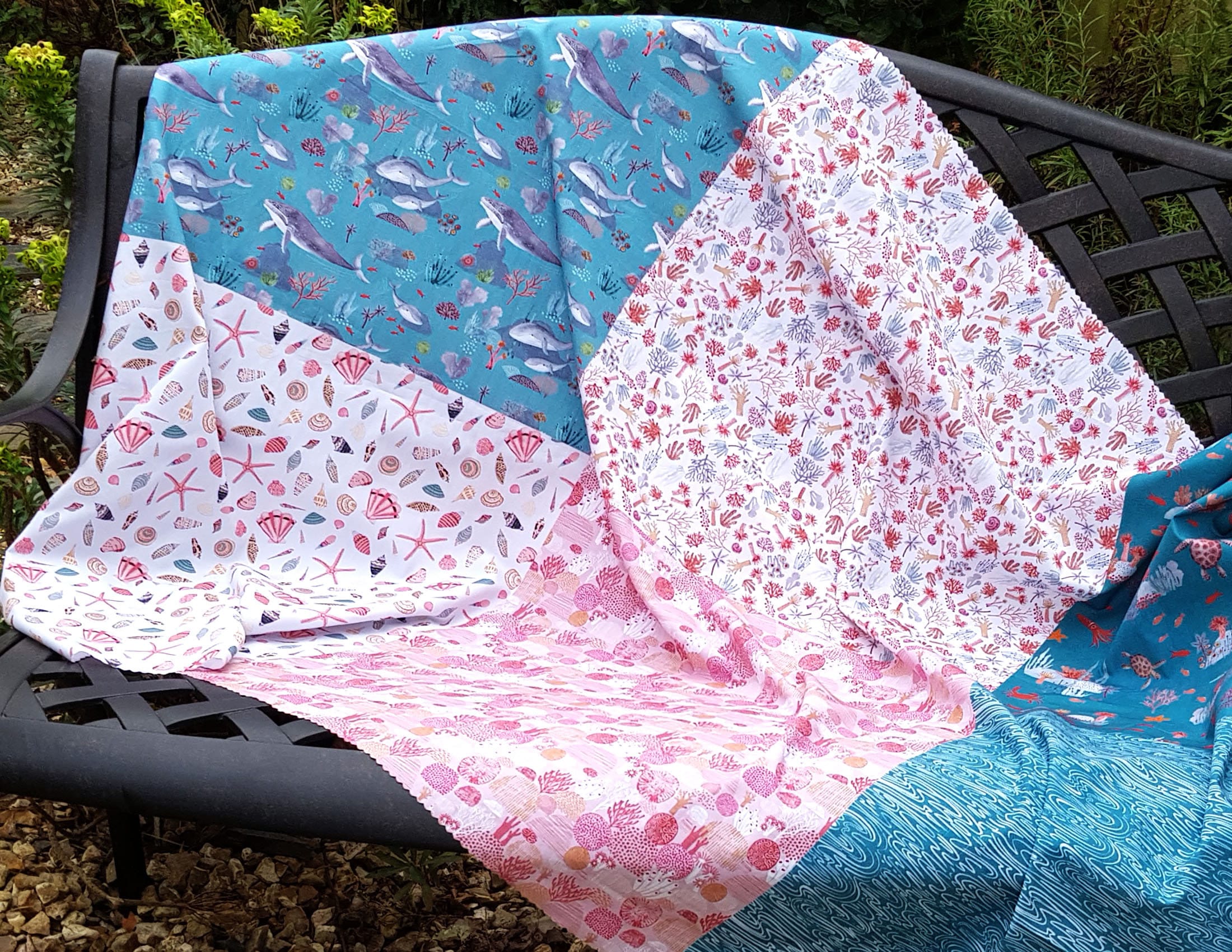 100 Cotton Fabric/6 x Fat quarters/6 Different Designs/ Etsy