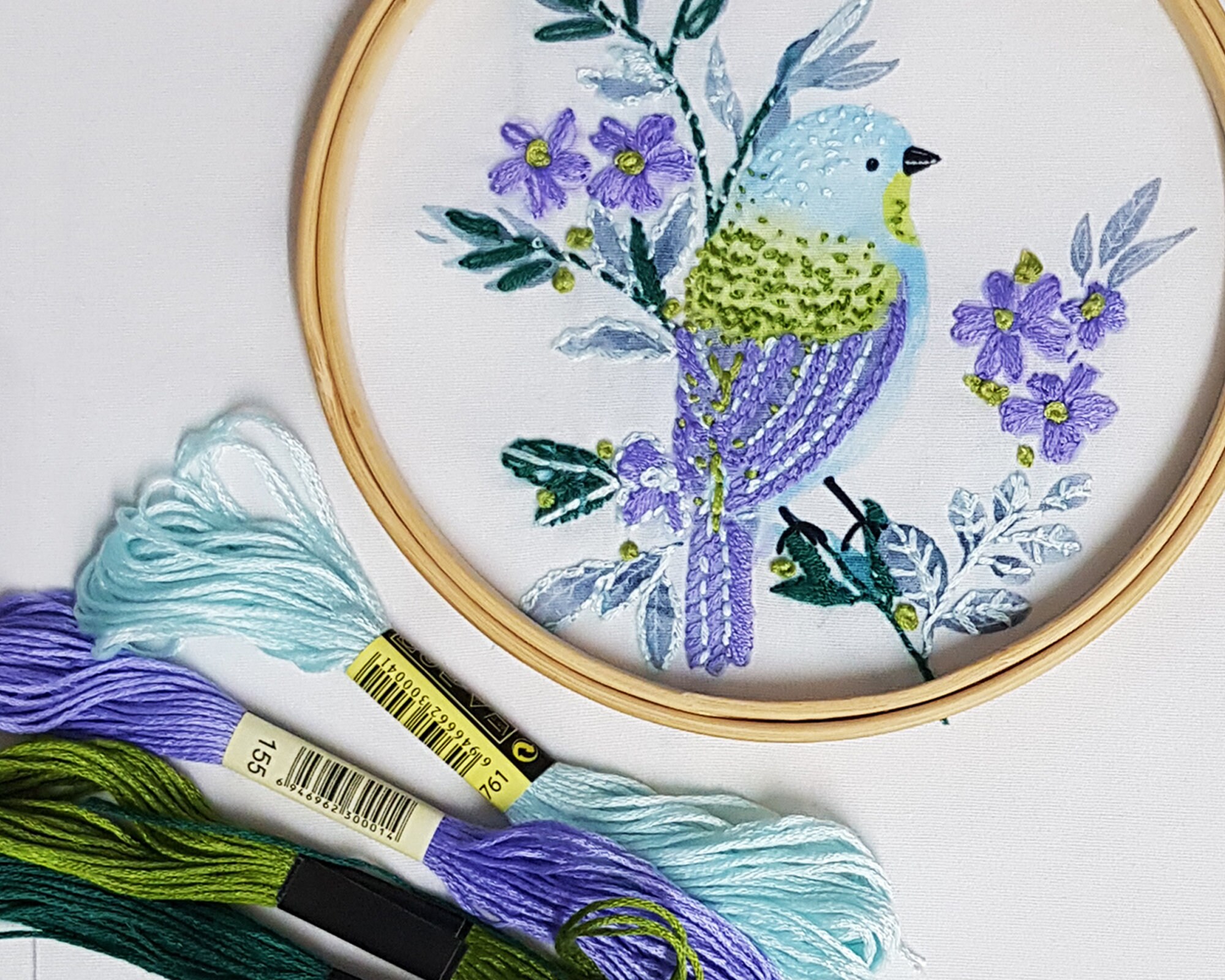 Beautiful Blue Bird / Embroidery Kit / Embroidery / Vintage Etsy UK