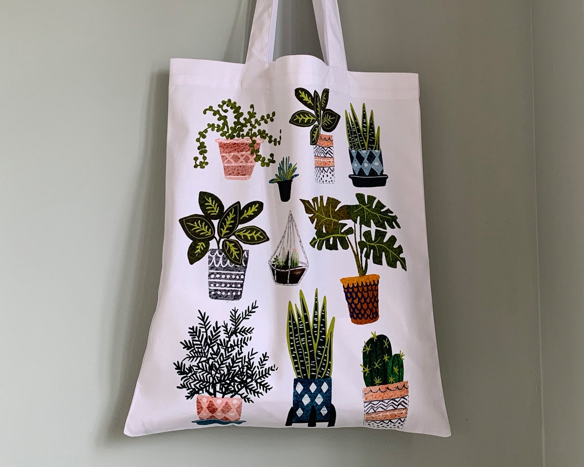 Tote Bag Embroidery Kit / Embroidery Art / Plants / Print / Etsy UK