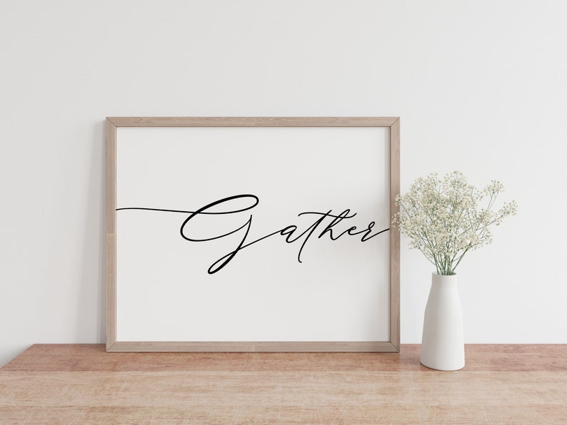Gather Sign | Digital Print | Large Wall Art | Home Decor | Kitchen ...