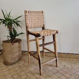 Leather weave bar stool store