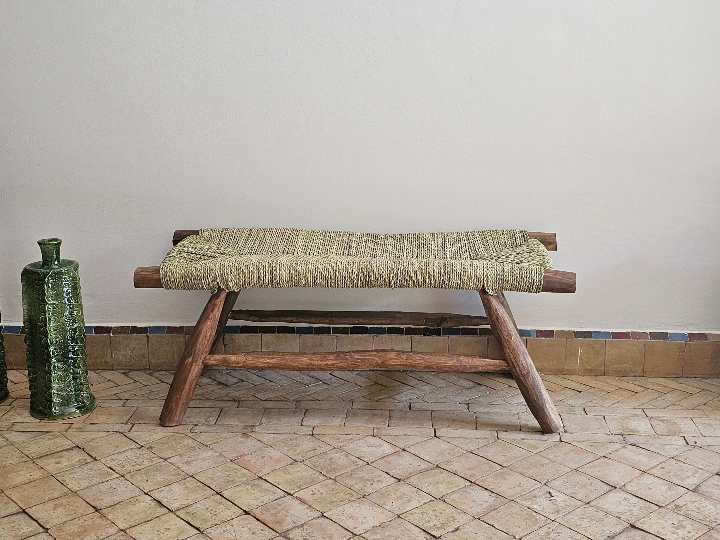 Narrow rattan bench deals