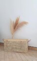 wicker trunk- Palm leaf storage chest Storage basket 