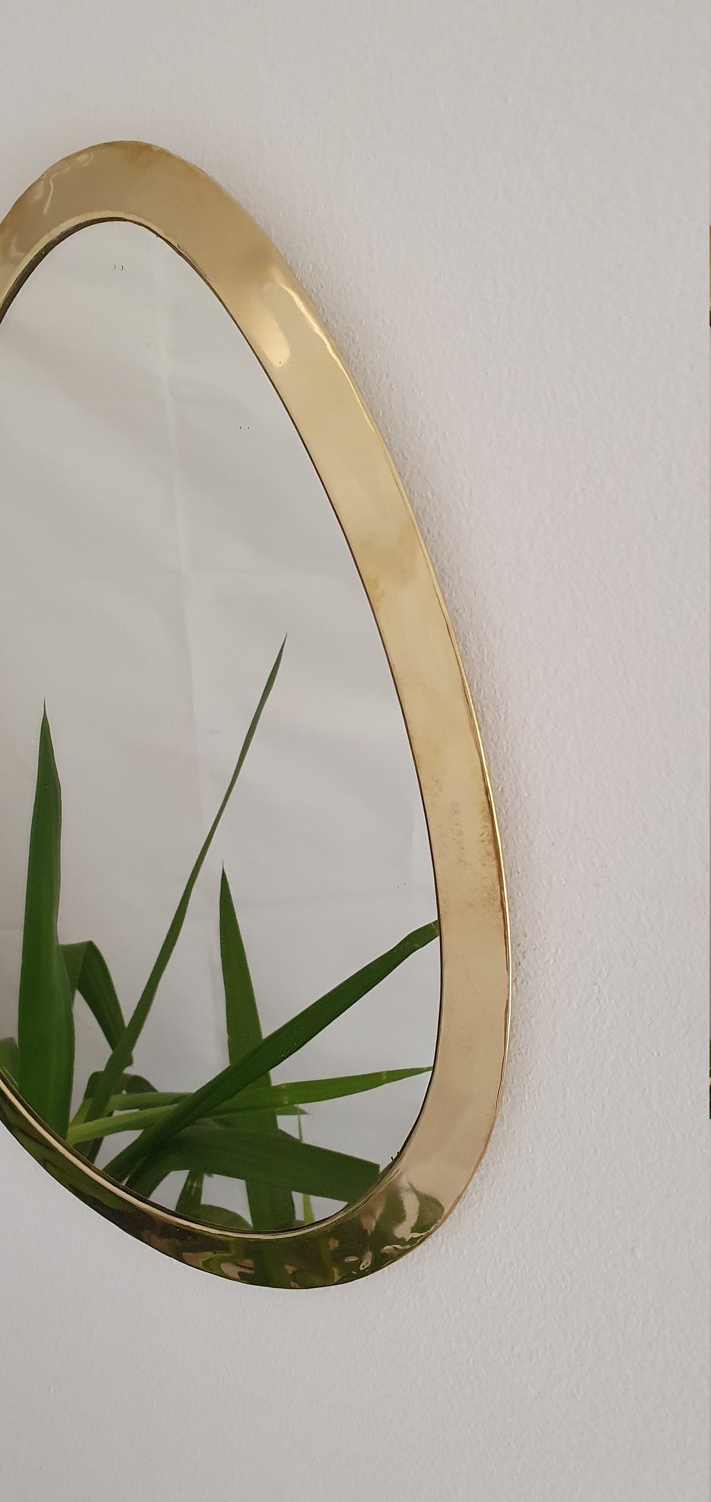 Brass wallmounted egg mirror handmade Etsy