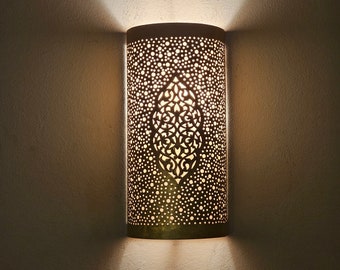 brass wall light made in Morocco with oriental touch