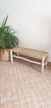 Solid wood bench and natural braiding 