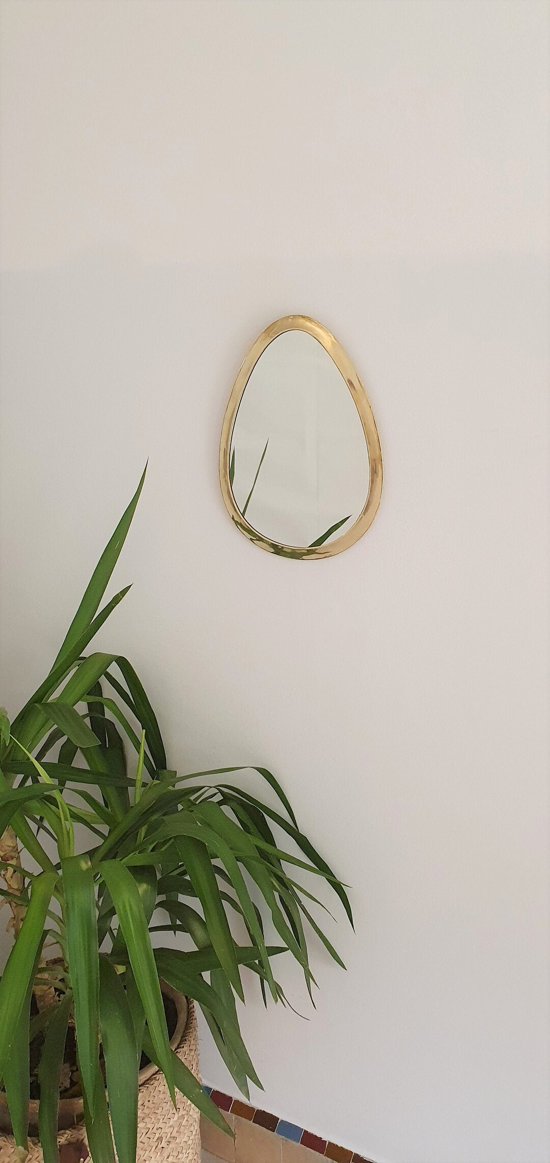 Brass Wall Egg Mirror Handmade Etsy