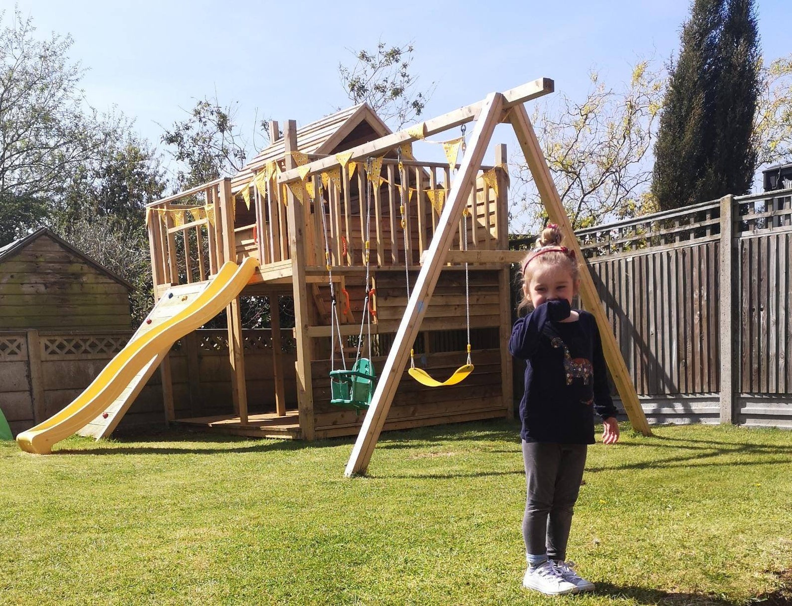 Bespoke wooden garden swing and slide sets. Etsy