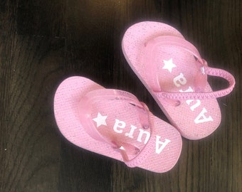 Toddler Girls personalize name Flip Flops | Flower girl flip flop | bridesmaid flip flop |Camp| Birthday gift| Christmas | kids flip flop